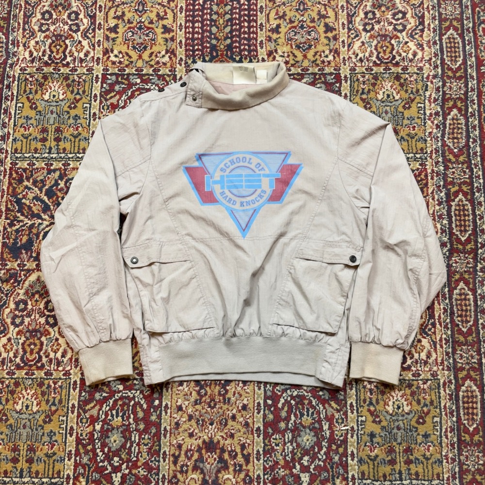 VTG 80s HEET School of Hard Knocks Asymmetrical bomber track Jacket Mens‎ M gray